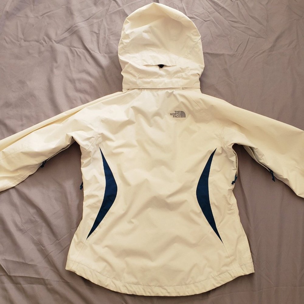 The NORTH FACE HyVent DT White Ivory /Blue Rain Coat Jacket Hooded Women’s XS - Picture 7 of 11
